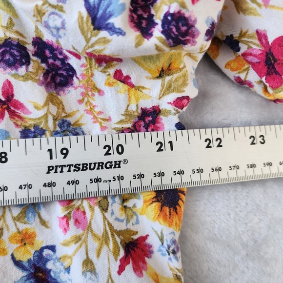 Old Navy Dress Womens Size XL Puff Sleeve Cottage Floral All Day Swing Pockets - Picture 9 of 10